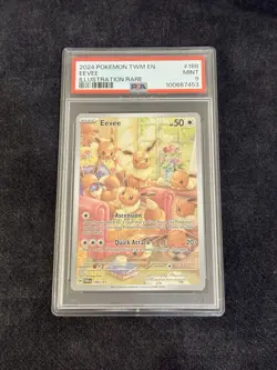 2024 Pokemon TWM En-Twilight Masquerade Illustration Rare #188 Eevee PSA 9 - Image 1