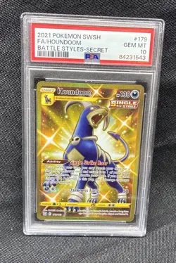 HOUNDOOM 2021 Pokemon SWSH Battle Styles Secret Full Art Holo 179/163 - PSA 10 - Image 1
