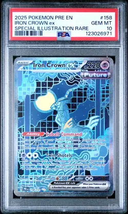 2025 POKEMON PRE EN-PRISMATIC EVOLUTIONS #158 IRON CROWN EX PSA 10 - Image 1