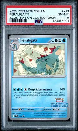 2025 POKEMON SVP EN-SV BLACK STAR PROMO #213 FERALIGATR PSA 8 - Image 1