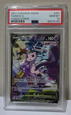 2021 Pokemon Fusion Strike Mew V Full Alternate Alt Art #251/264 PSA 10 GEM MINT - Image 3