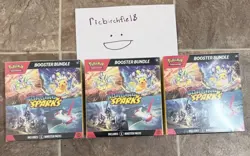 LOT OF 3 Pokemon TCG Scarlet And Violet Surging Sparks Booster Bundle Sealed - Image 2