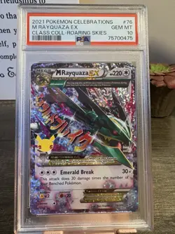 2021 Pokemon Celebrations M Rayquaza Ex Classic Collection Roaring Skies PSA 10 - Image 1
