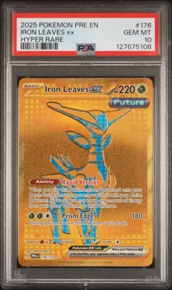 2025 POKEMON PRE EN-PRISMATIC EVOLUTIONS #176 IRON LEAVES ex PSA 10 - Image 1