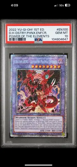Destiny HERO - Destroyer Phoenix Enforcer Yugioh POTE-EN100 Starlight 1st PSA 10 - Image 1