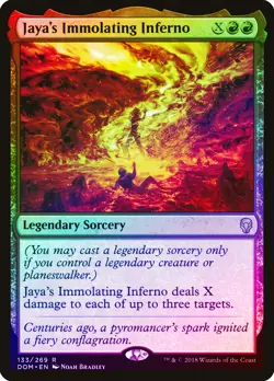 Jaya's Immolating Inferno FOIL Dominaria HEAVILY PLD Red Rare MTG CARD ABUGames - Image 1
