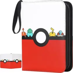 Card Binder Pokemon Cards Binder Holder Fits 400 Cards w/ 50 Removable Sleeves - Image 1