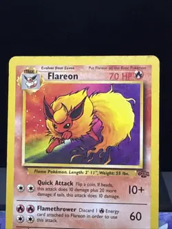 Pokemon Card Flareon 19/64 Non Holo Jungle Set WOTC Rare Played - Image 2