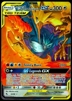Moltres & Zapdos & Articuno GX Tag Team #44 NM Hidden Fates Pokemon Card - Image 1