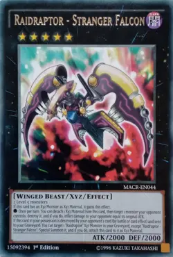 MACR-EN044 RAIDRAPTOR - STRANGER FALCON RARE 1ST EDITION YuGiOh CARD - Image 1