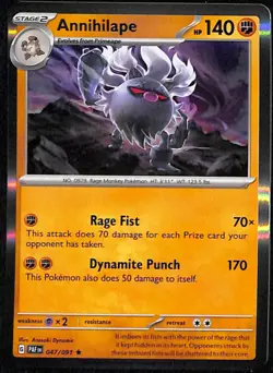 Annihilape 47/91 Paldean Fates Holo Rare NM PAF EN Pokemon Card Scarlet & Violet - Image 1