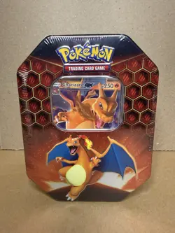 Pokemon TCG Hidden Fates Charizard GX Tin Trading Card Game Set New Sealed Unit! - Image 1