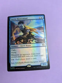 MTG Magic The Gathering: March of the Machine: Faerie Mastermind Rare Foil - NM - Image 1