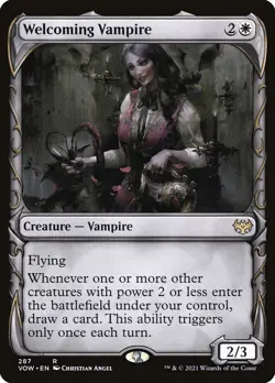 MTG Magic the Gathering Welcoming Vampire (287/596) Innistrad Crimson Vow LP - Image 1