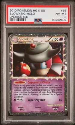 2010 POKEMON HEARTGOLD & SOULSILVER UNDAUNTED #85 SLOWKING-HOLO PSA 8 - Image 1