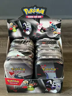 Pokemon UNOVA 8 MINI TIN display BOX NEW 2025 BLACK BOLT & WHITE FLARE TIN - Image 1