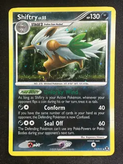 Pokemon TCG 13/111 Shiftry Rising Rivals Holo Rare LP - Image 1