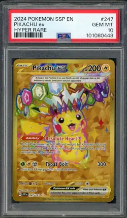 PSA 10 Pikachu ex Surging Sparks 247/191 Holo Pokemon B14 - Image 1