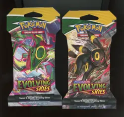 Pokemon TCG Evolving Skies Sleeved Booster Pack Art Bundle Set of 4 NM - Image 2