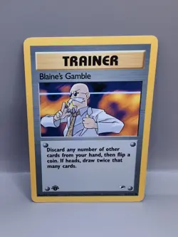 1st Edition Blaine’s Gamble 121/132 - Gym Heroes - LP - Image 1