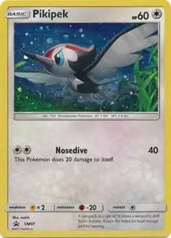 Pikipek - SM07 - Black Star Promo - Pokemon TCG - LP - Cosmos Holo - Image 1