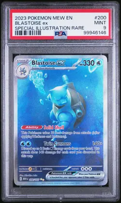 2023 POKEMON MEW EN-151 SPECIAL ILLUSTRATION RARE #200 BLASTOISE EX PSA 9 - Image 1