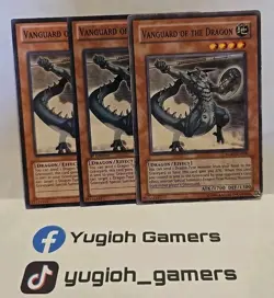YUGIOH VANGUARD OF THE DRAGON X3 COMMON DIFFERENT SETS HEAVY PLAYED - Image 1