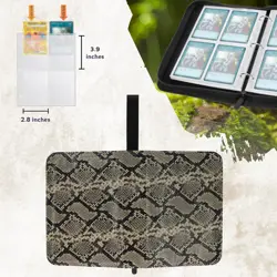 Trading Card Binder 4 Pocket, 400 Pockets Card Holder with 50 Removable Sleeves, - Image 3