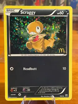 2012 Pokemon Scraggy 10/12 Holo McDonald's Logo Promo Card - Image 1