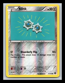 Klink Reverse Holo #71/114 XY - Steam Siege Pokemon Card - Image 1