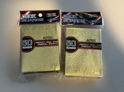 100 Aztec Gold BCW Deck Guards Gaming MTG Pokemon Game Card Sleeves TCG - Image 1