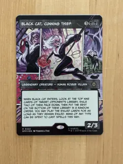 Black Cat, Cunning Thief (Borderless) Marvel's Spider-Man Foil MTG NM - Image 1