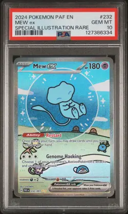 2024 POKEMON PAF EN-PALDEAN FATES SPECIAL ILLUSTRATION RARE #232 MEW EX PSA 10 - Image 1