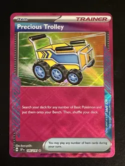 Precious Trolley 185/191 Pokemon Surging Sparks Ace Spec Trainer Holo Near Mint - Image 1