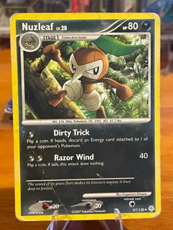2007 Pokemon Diamond & Pearl Base Set Nuzleaf 57/130 Uncommon Stage 1 HP - Image 1