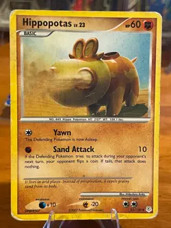 2007 Pokemon Diamond & Pearl Base Set Hippopotas 51/130 Uncommon Basic MP - Image 1