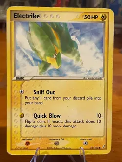 2006 Pokemon EX Crystal Guardians Electrike 52/100 Common Basic MP - Image 1