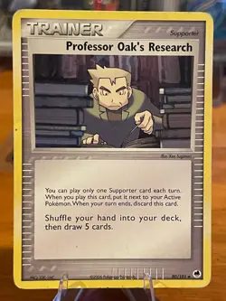 2006 Pokemon EX Dragon Frontiers Trainer Professor Oak's Research 80/101 MP - Image 1