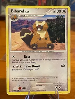 2007 Pokemon Diamond & Pearl Base Set Bibarel 20/130 Rare Stage 1 MP - Image 1