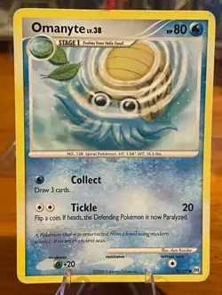 2009 Pokemon Platinum Arceus Omanyte 70/99 Common Stage 1 MP - Image 1