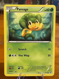 2011 Pokemon Black & White Base Set Pansage 7/114 Common Basic MP - Image 1