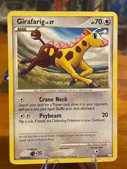 2007 Pokemon Diamond & Pearl Mysterious Treasures Girafarig 49/123 Uncommon MP - Image 1