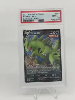 Pokemon Tyranitar V 097/163 Swsh05: Battle Styles Holo PSA 10 - Image 1