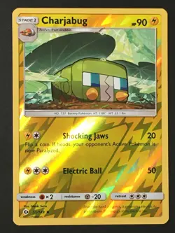 Pokemon TCG Charjabug 51/149 Sun & Moon Base Set Reverse Holo Uncommon LP - Image 1