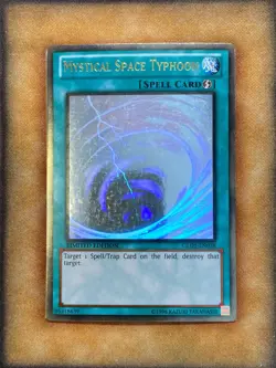 Yugioh Mystical Space Typhoon GLD5-EN038 Gold Ghost Rare 1st Ed NM - Image 1