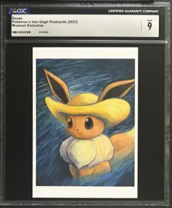 💎 Eevee with Hat Pokemon x Van Gogh Museum Exclusive Postcard Promo CGC 9 - Image 1