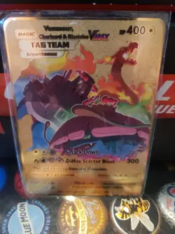 CHARIZARD BLASTOISE VENISAUR VMAX 2020 POKEMON GOLD FOIL CUSTOM TRADING CARD - Image 1