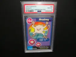 1999 Burger King Pokemon Mankey UnPerforated card #56 Psa 8 Nm/Mint - Image 1