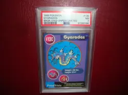 1999 Burger King Pokemon Gyarados UnPerforated card # 130 Psa 7 Nm - Image 1