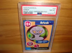 1999 Burger King Pokemon Arbok UnPerforated card #24 Psa 8 Nm/Mint - Image 1